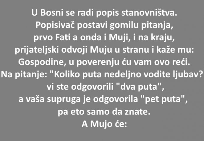 VIC: U Bosni se radi popis stanovništva.