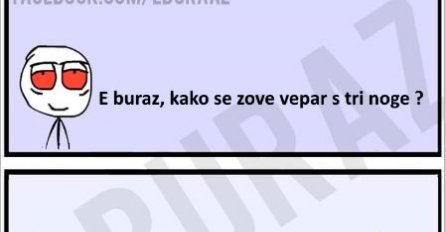 E buraz, kako se zove vepar s tri noge ?