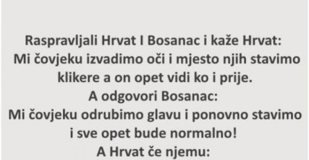 VIC: Raspravljali Hrvat I Bosanac i kaže Hrvat:   Mi čovjeku izvadimo oči...