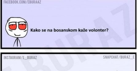 E buraz, kako se na bosanskom kaže volonter ?