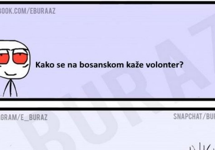 E buraz, kako se na bosanskom kaže volonter ?