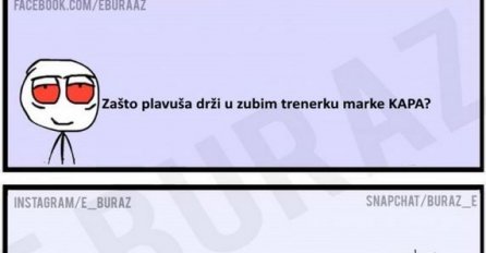 E buraz, zašto plavuša u zubima drži trenerku marke KAPA?