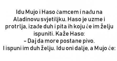 VIC : Idu Mujo i Haso čamcem i nađu na Aladinovu svjetiljku.