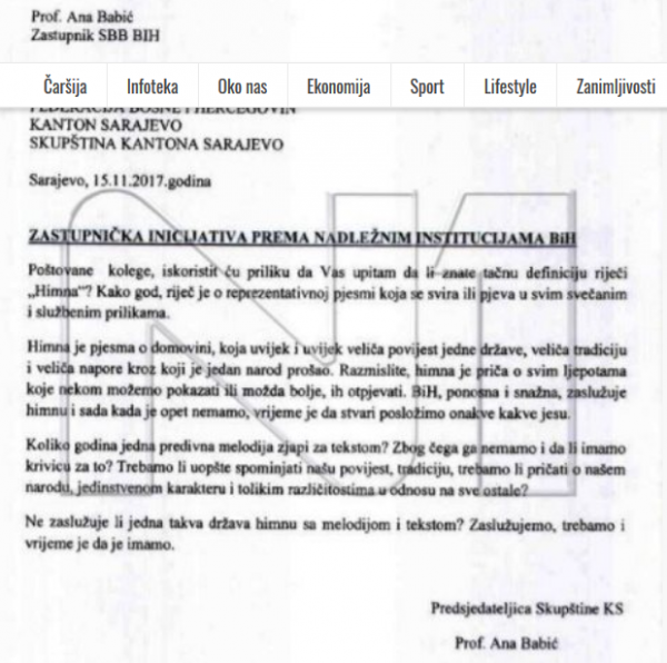 screenshotnovi.ba-2018-2-4-ana-babic-trazi-tekst-za-himnu-vrijeme-je-da-stvari-poslozimo-onakve-kakve-jesu