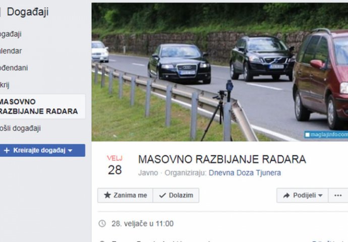 Na Facebooku organizuju masovno razbijanje radara
