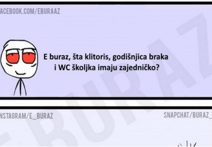 E buraz, šta klitoris, godišnjica braka i WC školjka imaju zajedničko?