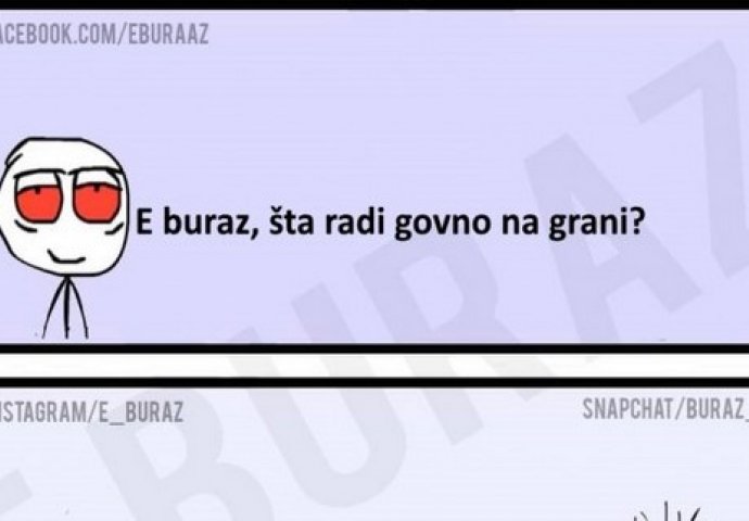 E buraz, šta radi govno na grani?