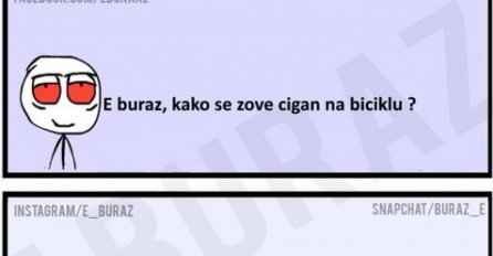 E buraz, kako se zove cigan na biciklu ?