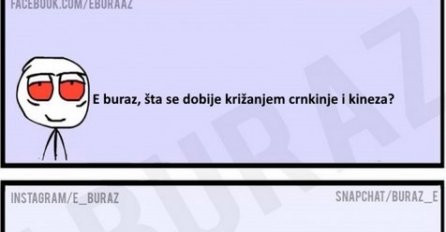 E buraz, šta se dobije križanjem crnkinje i kineza?