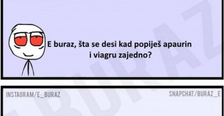 E buraz, šta se desi kad popiješ apaurin i viagru zajedno?