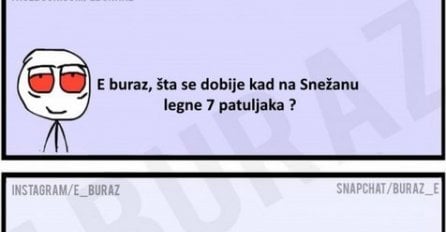 E buraz, šta se dobije kad na Snežanu legne 7 patuljaka?