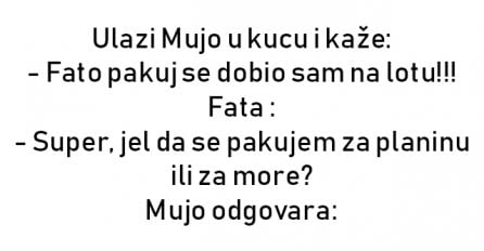 VIC : Ulazi Mujo u kucu i kaže: 