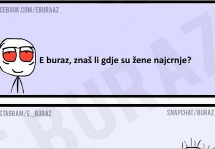 E buraz, znaš li gdje su žene najcrnje?