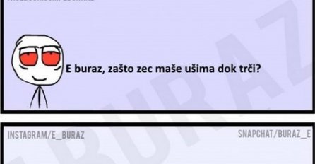 E buraz, zašto zec maše ušima dok trči?