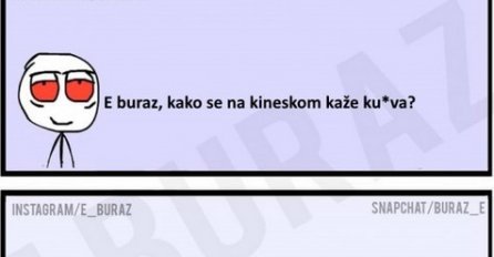 E buraz, kako se na kineskom kaže ku*va?