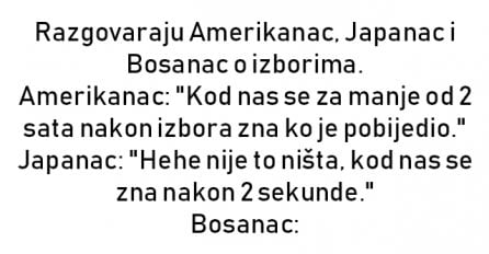 VIC : Razgovaraju Amerikanac, Japanac i Bosanac o izborima