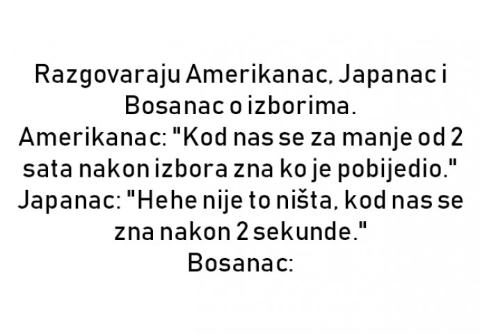 VIC : Razgovaraju Amerikanac, Japanac i Bosanac o izborima