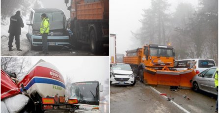 VELIKI LANČANI SUDAR NA GRANICI: Poledica stvorila ozbiljne probleme, hitna pomoć na mjestu nesreće! 