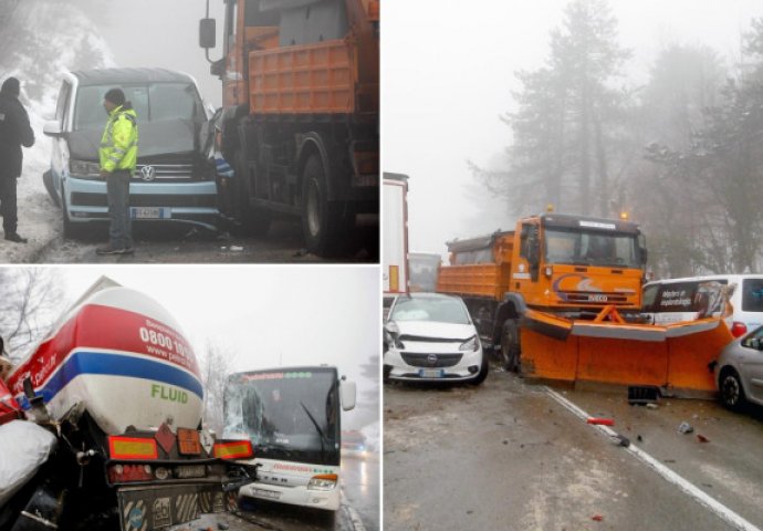 VELIKI LANČANI SUDAR NA GRANICI: Poledica stvorila ozbiljne probleme, hitna pomoć na mjestu nesreće! 