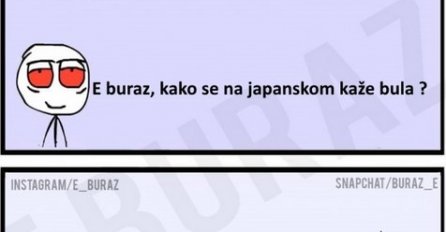 E buraz, kako se na japanskom kaže bula ?