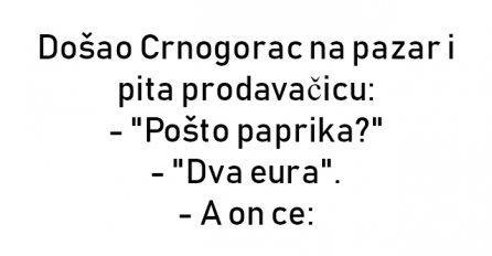 VIC : Došao Crnogorac na pazar i pita prodavačicu: