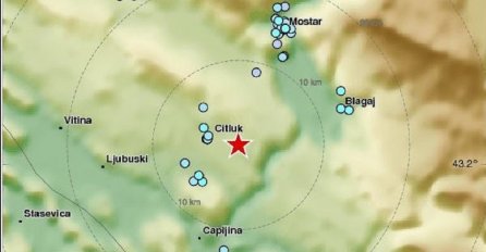 HERCEGOVINU PROBUDIO ZEMLJOTRES: Epicentar u Čitluku