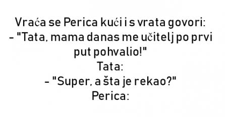 VIC : Vraća se Perica kući i s vrata govori: 