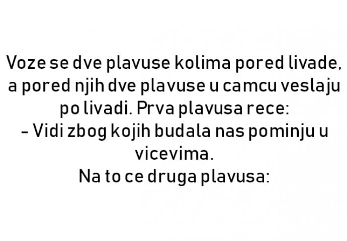 VIC : Voze se dve plavuse kolima pored livade....