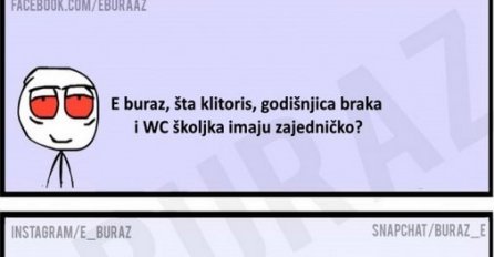 E buraz, šta klitoris, godišnjica braka i WC školjka imaju zajedničko?