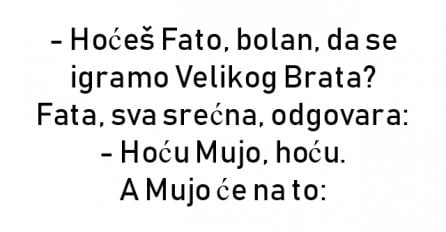 VIC : Mujo i Fata se igraju Velikog brata