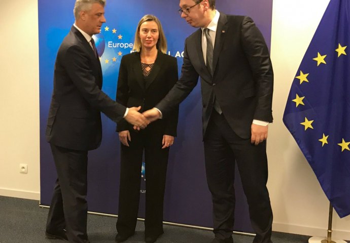 Završen sastanak Vučića, Tačija i Mogherini u Briselu