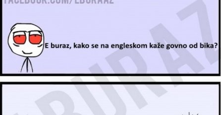 E buraz, kako se na engleskom kaže govno od bika ?