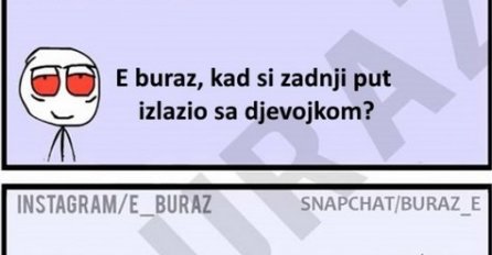 E buraz, kad si zadnji put izlazio s djevojkom?