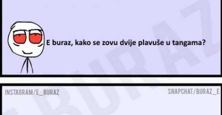 E buraz, kako se zovu dvije plavuše u tangama ?