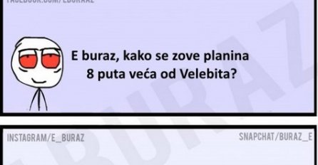 E buraz, kako se zove planina 8 puta veća od Velebita?