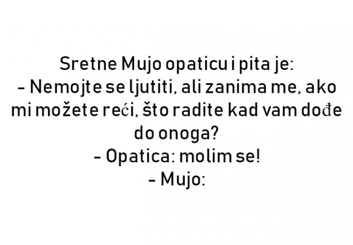 VIC : Sretne Mujo opaticu i pita je: