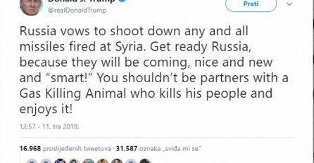 Trump na Twitteru: Rusijo spremi se, projektili stižu!