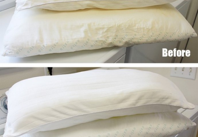 Ni slučajno ne bacajte požutjele jastuke jer uz ovaj jednostavni trik nakon samo jednog pranja bit će blještavo bijeli, kao novi