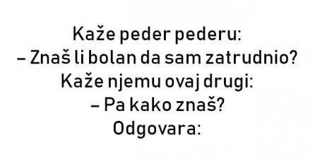 VIC : Kaže peder pederu: – Znaš li bolan da sam zatrudnio?