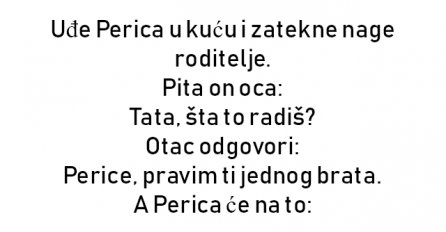 VIC : Uđe Perica u kuću i zatekne nage roditelje. Pita on oca: