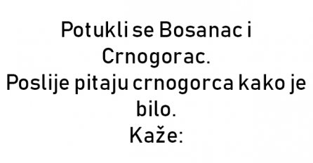 VIC : Potukli se Bosanac i Crnogorac.