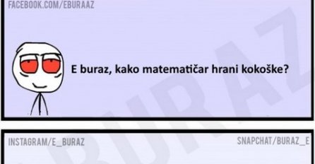 E buraz, kako matematičar hrani kokoške?