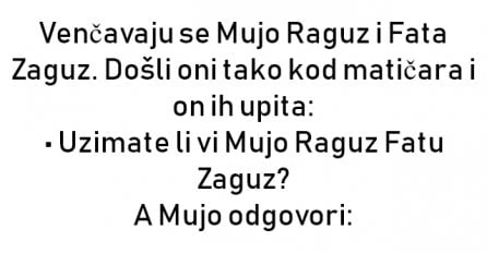 VIC : Vjenčanje Muje Raguz i Fate Zaguz