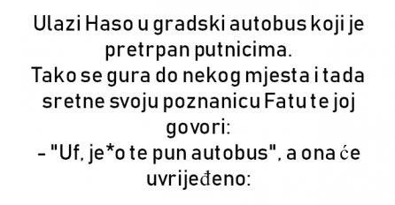 VIC : Ulazi Haso u gradski autobus koji je pretrpan putnicima.