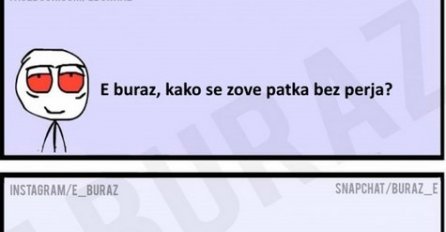 E buraz, kako se zove patka bez perja?