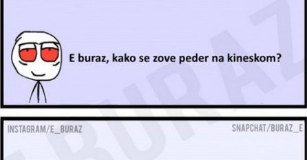 E buraz, kako se zove peder na kineskom?