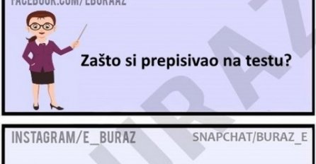 Zašto si prepisivao na testu?