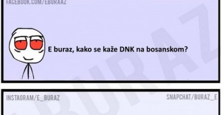 E buraz, kako se kaže DNK na bosanskom?