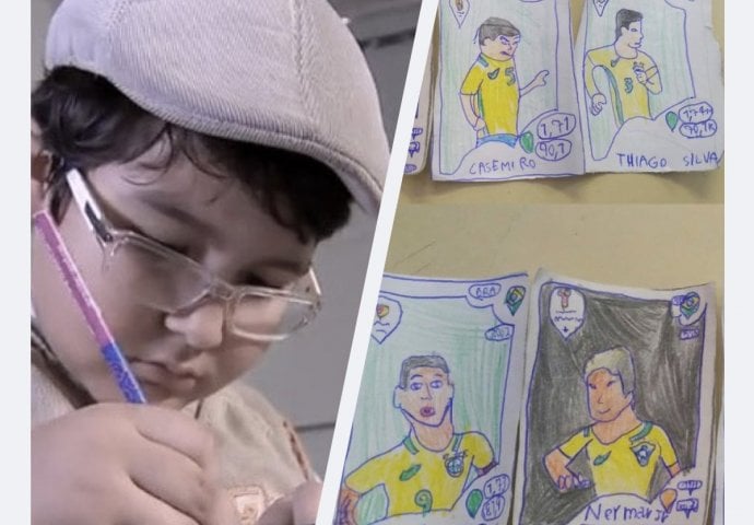 Ovaj dječak je nacrtao cijeli Panini album i igrače, razlog je pretužan! (VIDEO)