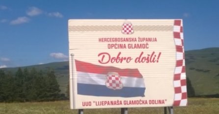 GRAĐANI ŠOKIRANI POTEZOM KOMŠIJA HRVATA: Na samom ulazu u Glamoč osvanuo ovaj bilbord